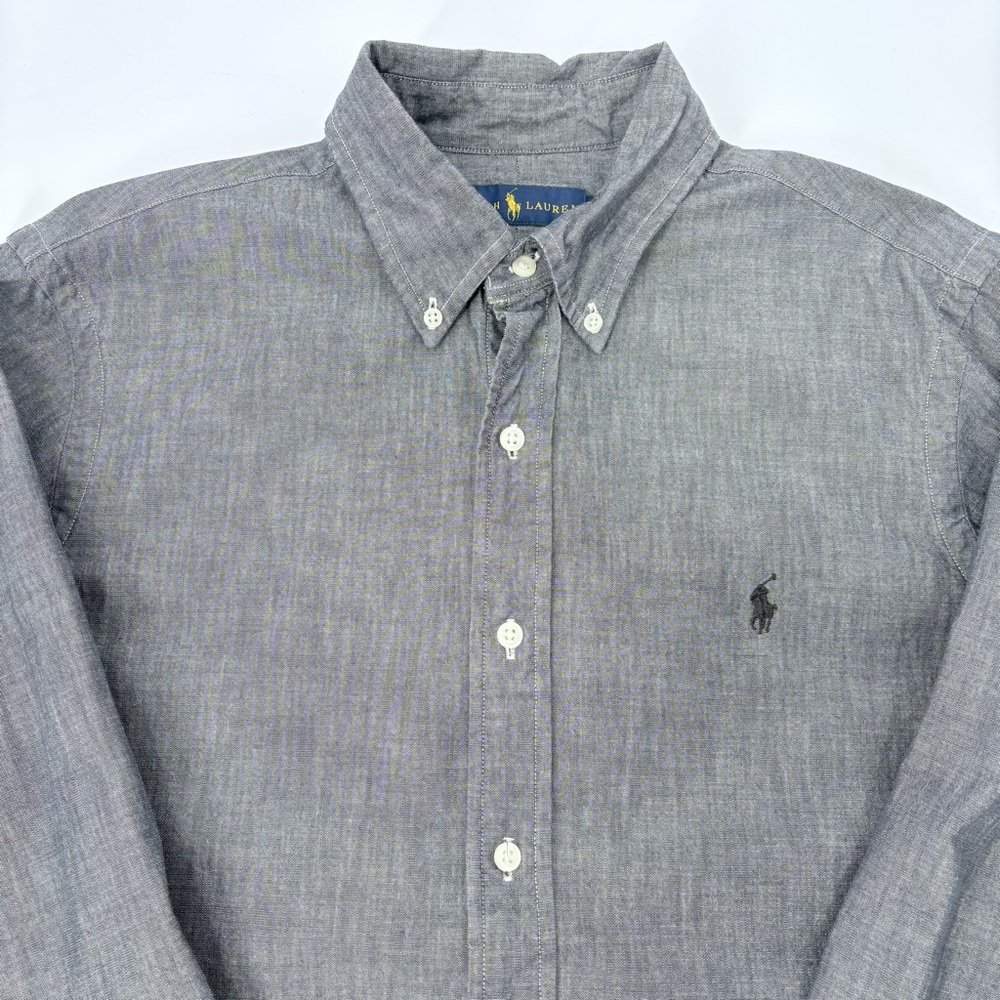 Polo Ralph Lauren Men’s Gray Chambray Button Down Shirt - Picture 3 of 10